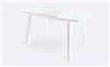 ТИРК стол раздвижной со стеклом 110(140)х70, Белый/Белый