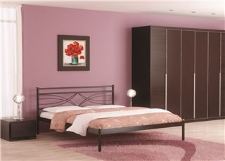 Кровать двуспальная Мираж (120х200/металлическое основание) Коричневый бархат