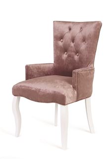 Кресло Виктория (эмаль белая / 33 - грязно-розовый)