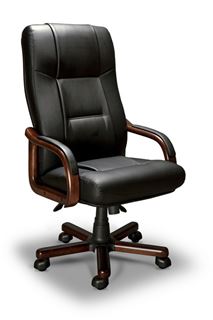 Компьютерное кресло Бонн-А LX (орех темный/экокожа Черный)