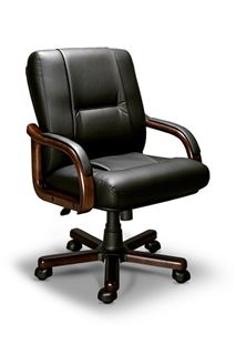 Компьютерное кресло Бонн-В LX (орех темный/экокожа Черный)