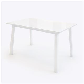 ТИРК стол раздвижной со стеклом 130(175)х80 см, Белый/Белый