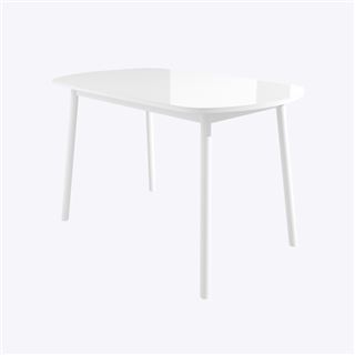 РАУНД стол раздвижной со стеклом 120(152)х70, Белый/Белый