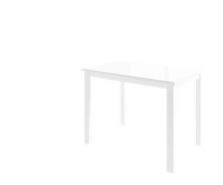 ГАББИ Стол раздвижной со стеклом 100(163)х70 см, Белый/Белый