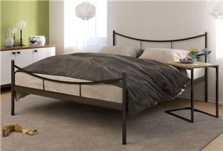Кровать двуспальная "Luna" (160х200/металлическое основание) Черный