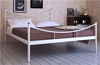 Кровать односпальная "LUNA" (120х200/металлическое основание) Белый