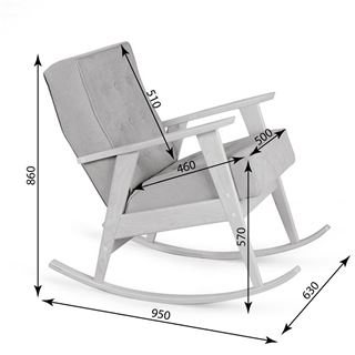 Кресло-качалка РЕТРО (беленый дуб / 11 - темно-серый)