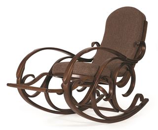 Кресло-качалка К1-Тонет (темный тон / рогожка коричневая)