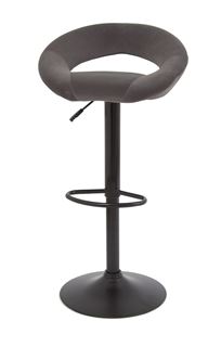 Барный стул S-905 (GREY B-1004 velvet / черный) БАЗОВЫЙ