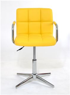 Стул Офисный ARNO с подлокотниками (PU YELLOW / Хром) КОМБИНИРОВАННЫЙ