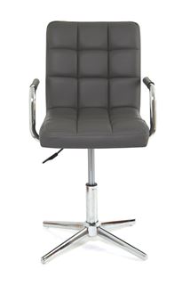 Стул Офисный AUGUSTO с подлокотниками (PU GREY 1001 / Хром) БАЗОВЫЙ