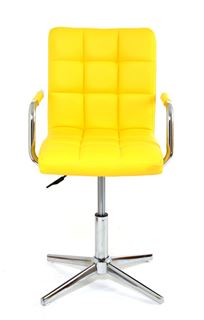 Стул Офисный AUGUSTO с подлокотниками (PU YELLOW / Хром) БАЗОВЫЙ