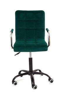 Кресло Мастера AUGUSTO с подлокотниками (GREEN B-1003 velvet / Black) КОМБИНИРОВАННЫЙ