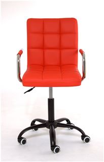 Кресло Мастера AUGUSTO с подлокотниками (PU RED / Black) КОМБИНИРОВАННЫЙ