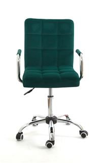 Кресло Мастера AUGUSTO с подлокотниками (GREEN B-1003 velvet / Хром) БАЗОВЫЙ