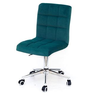 Стул Офисный на колесиках AUGUSTO (GREEN B-1003 velvet / Хром) БАЗОВЫЙ