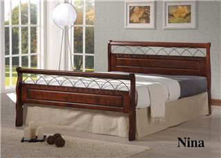 Двуспальная кровать Нина 2й Сорт (Nina 160х200) Темный орех