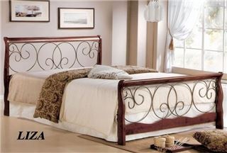 Двуспальная кровать  Лиза (160х200) Темный орех
