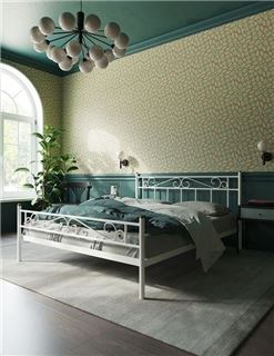 Кровать "Франческа" с изножьем (120х200/ноги металл/цвет Белый)