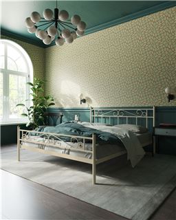 Кровать с изножьем "Франческа"  (160х200/ноги металл/цвет Бежевый)