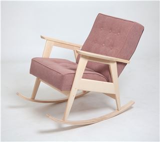 Кресло-качалка РЕТРО (беленый дуб / RS 12 - розовый)