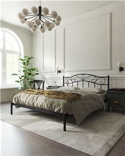 Кровать "Глэдис" без изножья (180х200/ноги металл/цвет Черный)