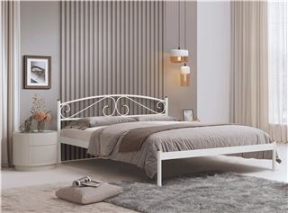 Кровать двуспальная Флоренция (160х200/металлическое основание / Белый)