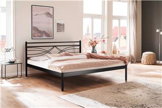 Кровать двуспальная Мираж 160х200 (металлическое основание/Черный)
