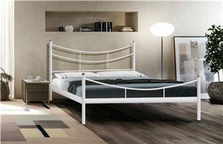 Кровать двуспальная "Luna" (140х200/металлическое основание) Белый