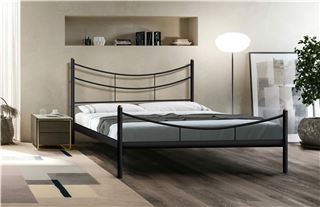 Кровать односпальная "LUNA" (120х200/металлическое основание) Черный