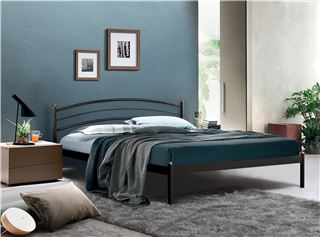 Кровать двуспальная ЭКО+ (140х200/металлическое основание) Черный