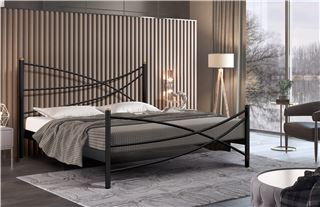 Кровать Лиана (140х200/металлическое основание) Черный