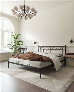 Кровать "Франческа" без изножья (180х200/ноги металл/цвет Черный)