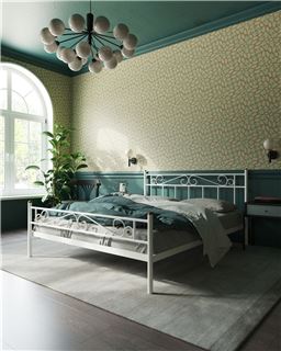 Кровать с изножьем "Франческа"  (180х200/ноги металл/цвет Белый)
