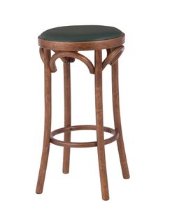 Табурет барный 650 Венский мягкий (средний тон, экокожа Зеленая)