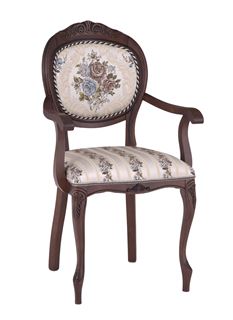 Кресло С-16 (тон 317 т. коричневый+патина чёрная/ткань никита светлая/полоса (Ц)