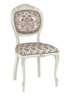 Стул С-16 (тон 308 слон. кость/пат. золото /Мармарис-беж+Мармарис-компаньон-бежевый