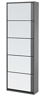 Обувница Комфорт К-5S  (Серый Графит/Зеркало)