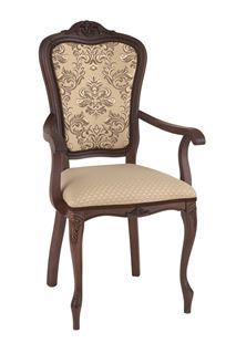 Кресло с подлкотниками Виконт (тон 317+ патина чёрная/ткань Агата серая/компаньон(Ц))