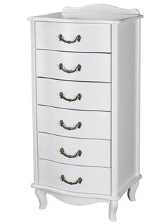 Комод "Джульетта" узкий 6 ящ. (молочный дуб) Вис