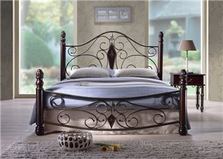 Двуспальная кровать мод. Dynasty-160х200 Темный орех