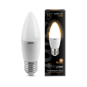 Лампа Gauss LED Candle E27 6.5W 2700К (103102107)