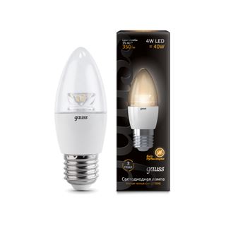 Лампа Gauss LED Candle Crystal Clear E27 4W 2700К