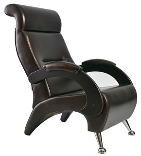 Кресло для отдыха, мод.9-Д (Or.perlam-120/Венге/ Деревянный подлокотник) Коричневый