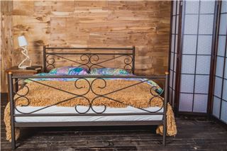 Кровать двуспальная Мишель (160х200) коричневый бархат
